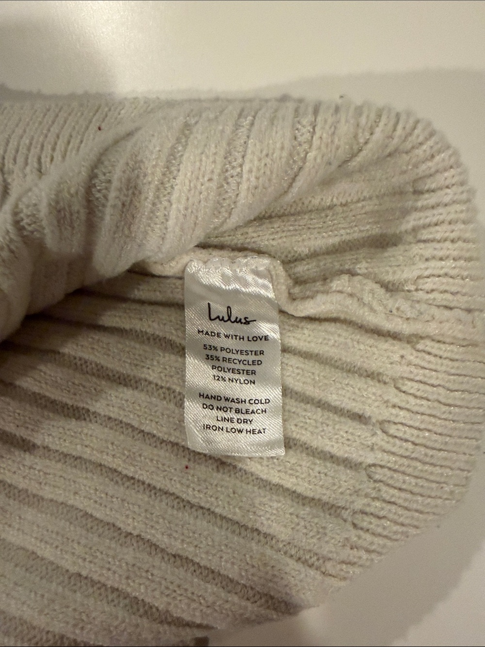 Lulu's Cream Ribbed V-Neck Sweater - Picture 7 of 7